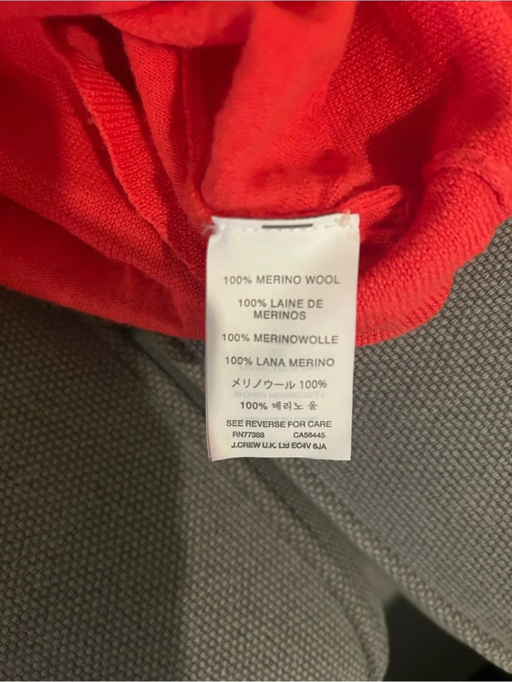 J. Crew Bright Red Scoop Neck Sweater 100% Merino Wool worn once